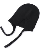 Merino Wool Striped Drawstring Pullover Ski Ear-Flap Hat