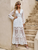 Embroidery Boho Lace Maxi Dress