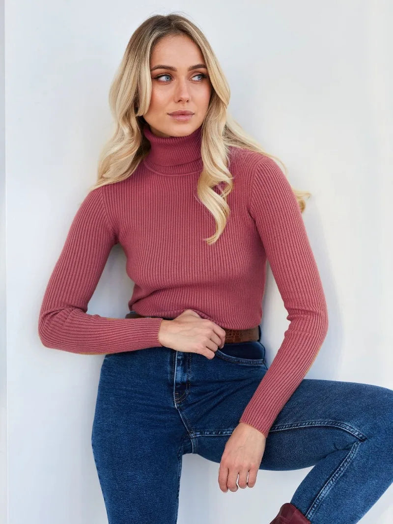 Knitted Basic Turtleneck Sweaters