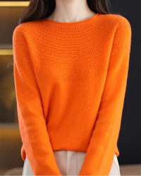 Merino Wool Hollow-Knit Pullover