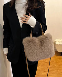 Soft Faux Fur Bucket Tote
