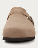 Suede Platform Cork Insole Slippers