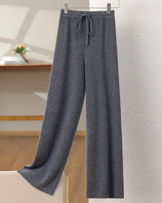 Merino Wool High-Waist Wide-Leg Trousers