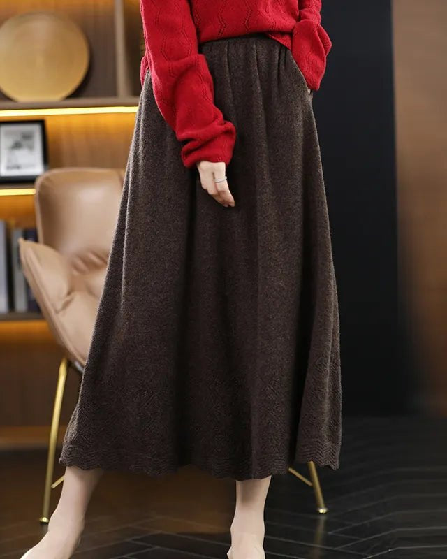 Pure Wool A-Line Skirt