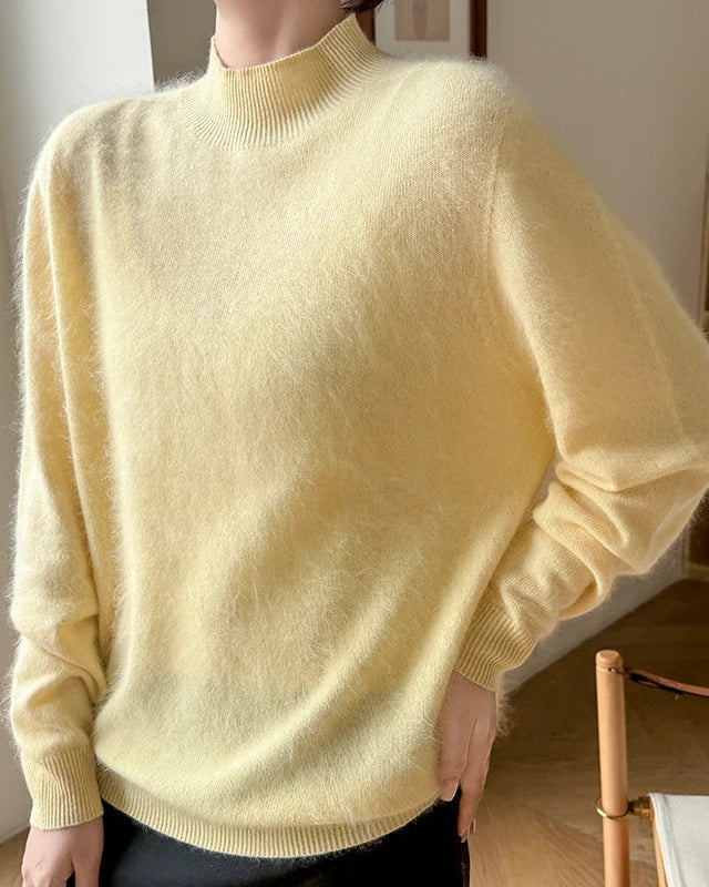 Soft Cashmere Mock-Neck Sweater