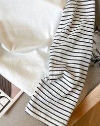 Striped Cotton Blend Raglan Top