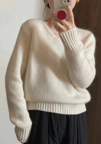 V-neck Pure Cashmere Sweater