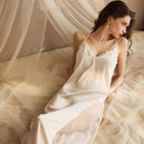 V-neck Backless Maxi Sleep Dress