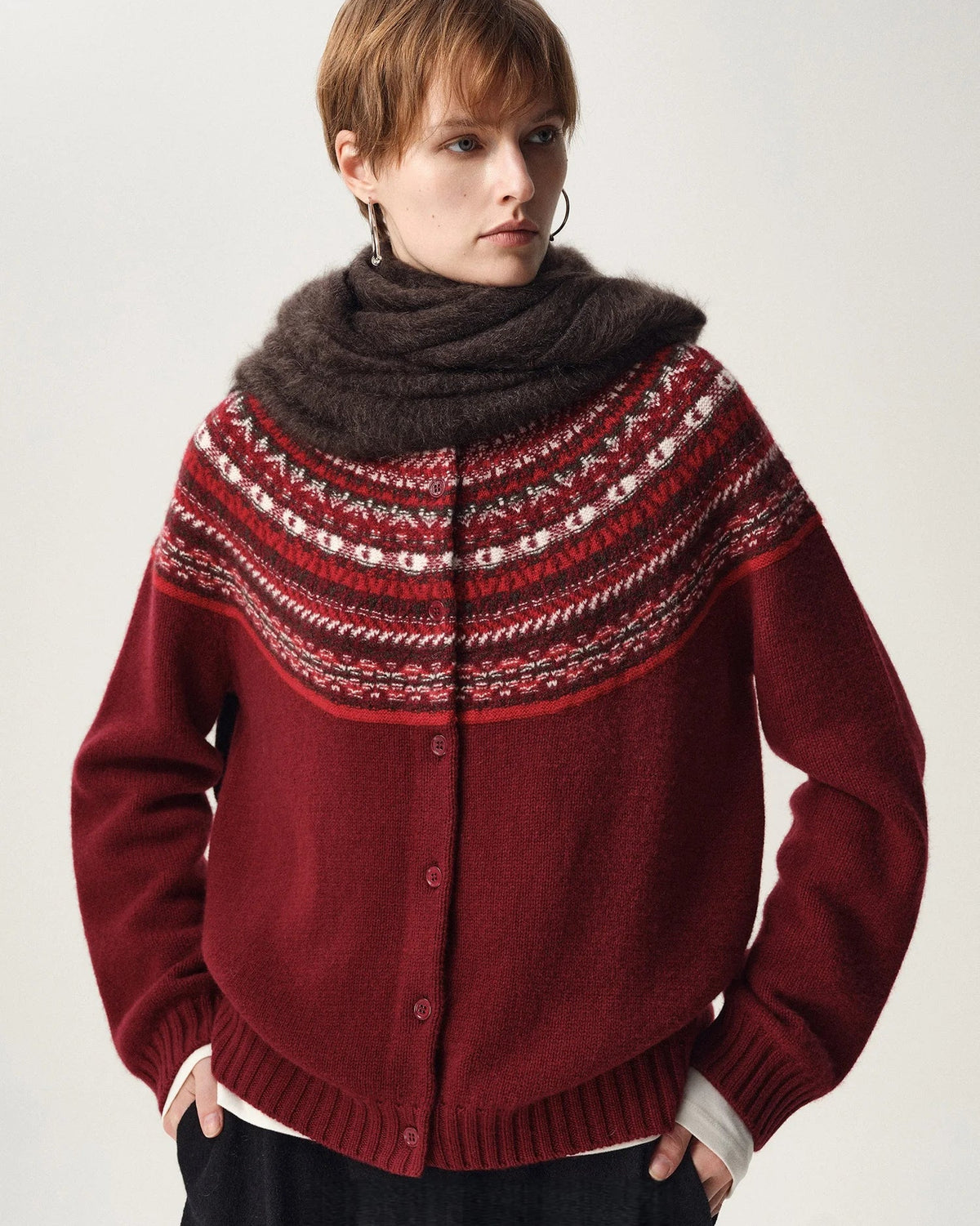 Fair Isle Merino Wool Cardigan