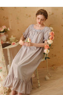 Palace Style Short Sleeve Cotton Pajama Dress