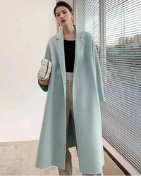 Belted Wool-Blend Wrap Coat