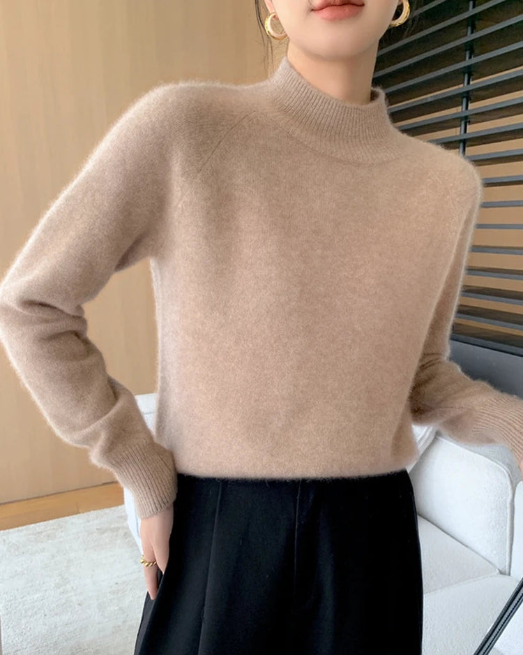 Pure Cashmere Half-Turtleneck Pullover