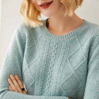 Round-Neck 100% Merino Wool Sweater