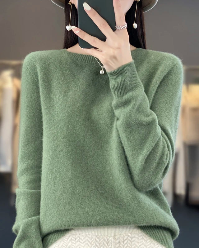 Extrafine Merino Wool Round-Neck Sweater