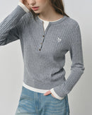 Cable Knit Faux Two-Piece Sweater