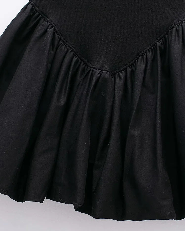 Stylish Pleated Patchwork Backless Mini Dress