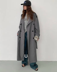 Double Breasted Longline Trench Coat