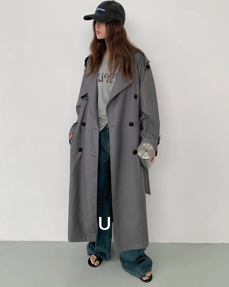 Double Breasted Longline Trench Coat