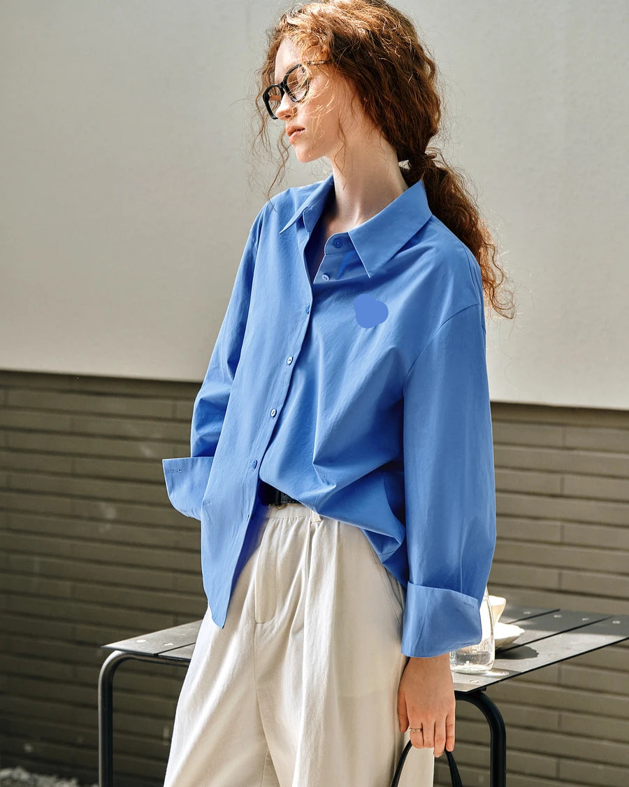 Casual And Versatile Pure Cotton Long-Sleeved Shirt