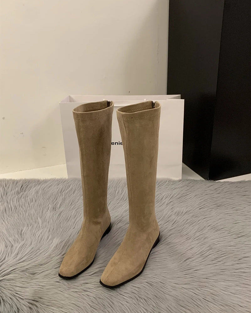 Vintage Stretch Knee-High Boots