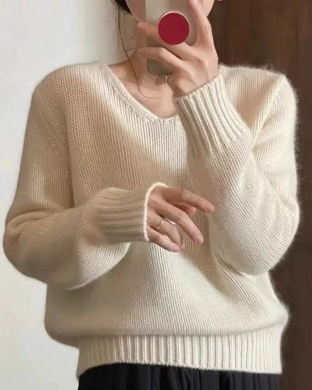 V-neck Pure Cashmere Sweater