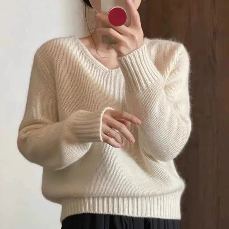 V-neck Pure Cashmere Sweater