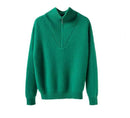 Gentle Herd Lapel Zipper Cashmere Pullover