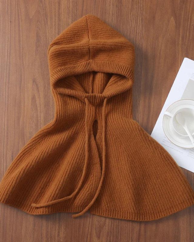 Hooded Wool Shoulder Cape