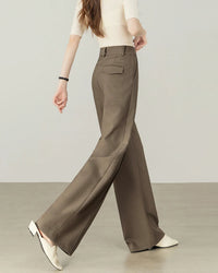 High-Waisted Comfortable Straight-Leg Pants