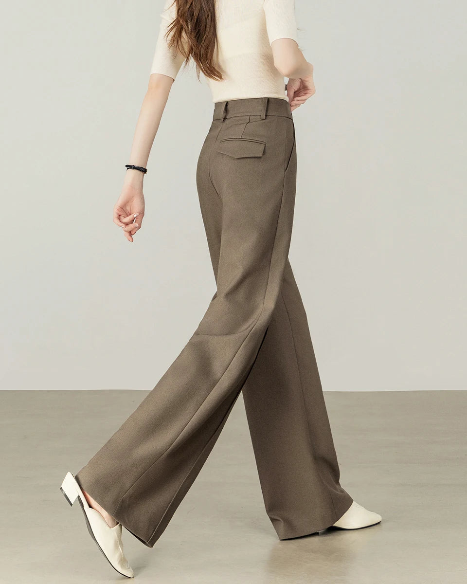 High-Waisted Comfortable Straight-Leg Pants