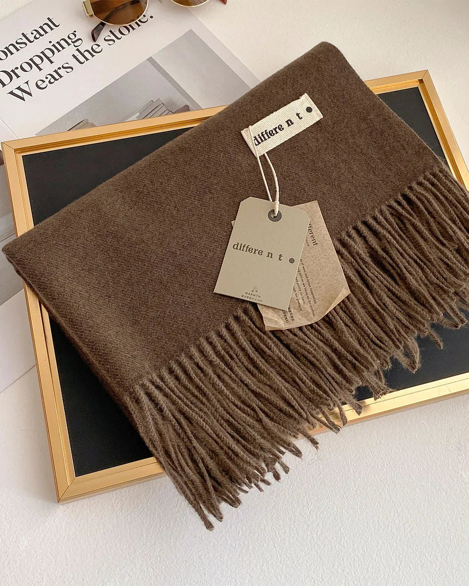 Faux Cashmere Thick Wrap Scarf in Colors