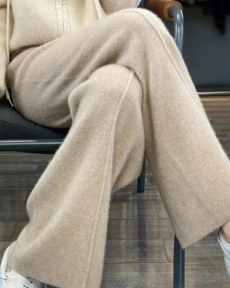 Merino Wool Wide Leg Knit Pants