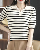 Oton Striped V-Neck Short-Sleeve T-Shirt
