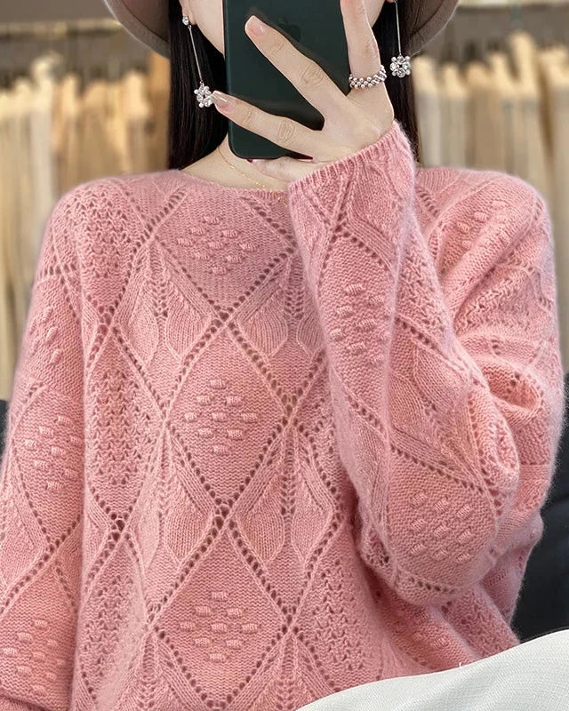 Crochet Hollow Knit Wool Sweater