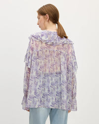 Long-Sleeved Rose Ruffle Collar Shirt