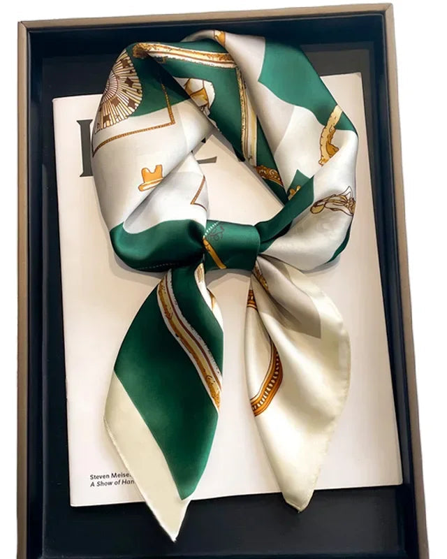 The smooth, silk-feel surface and floral motif make it equally suited to a morning commute or a weekend occasion.