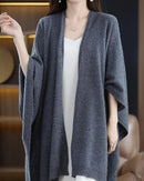 Plus-Size Wool Casual Cardigan Shawl