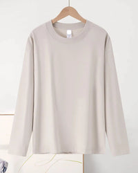 Relaxed Cotton Long Sleeve Essential Tee