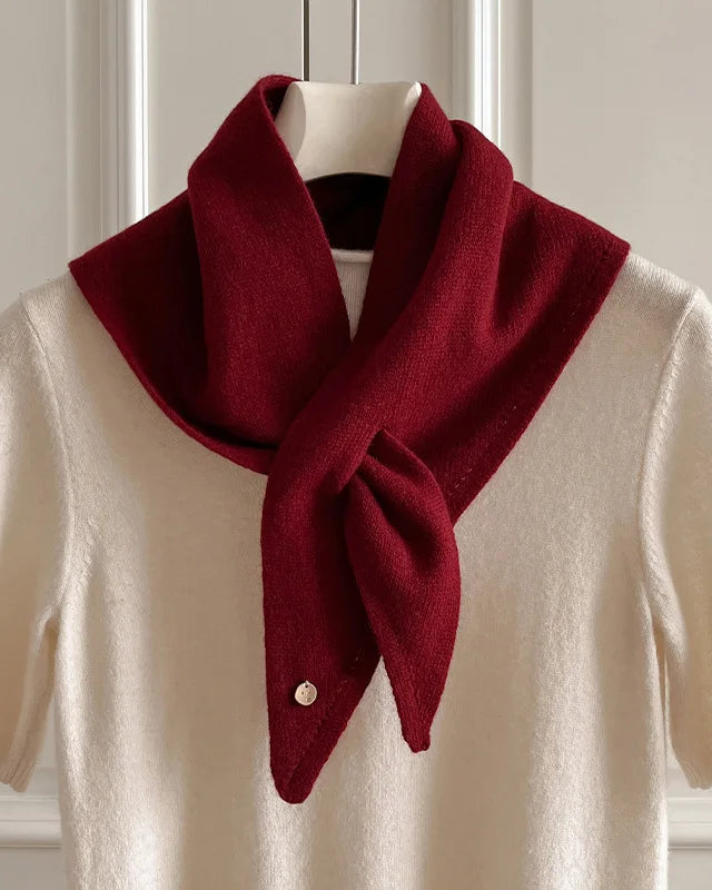 Softly Textured Triangle Knit Scarf
