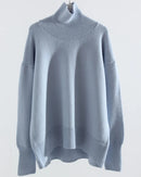 Oversized Turtleneck Heavyweight Knit Pullover