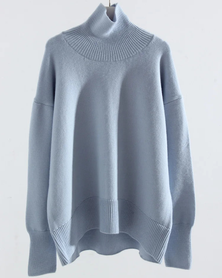 Oversized Turtleneck Heavyweight Knit Pullover