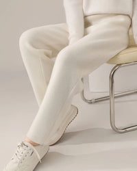 Merino Wool Solid High Waist Knit Pencil Trousers