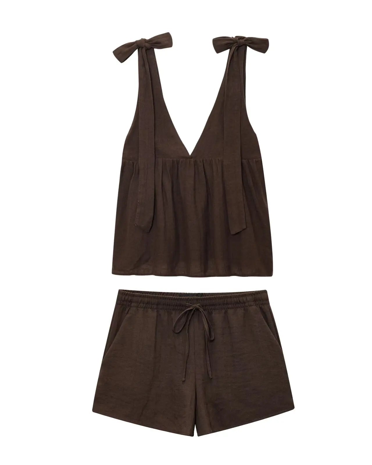 Women's Fashion Bow Decoration Solid Suit