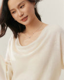 Casual Cashmere Irregular Neckline Sweater