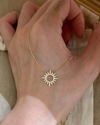Gold Sunflower Zircon Clavicle Necklace