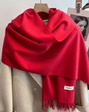Faux Cashmere Tassel Wrap Scarf
