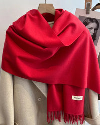 Faux Cashmere Tassel Wrap Scarf