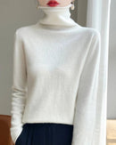 High-Neck Knitted Wool Pullover