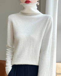 High-Neck Knitted Wool Pullover