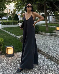 women's slip maxi dress - draped design, sexy backless style, perfect for summer beach getaways, holiday outings or casual elegant events.